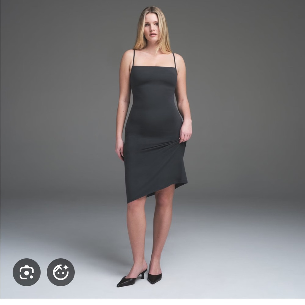 SKIMS MIDI Dress | Smooth Layers limited edition Charcoal | sz M